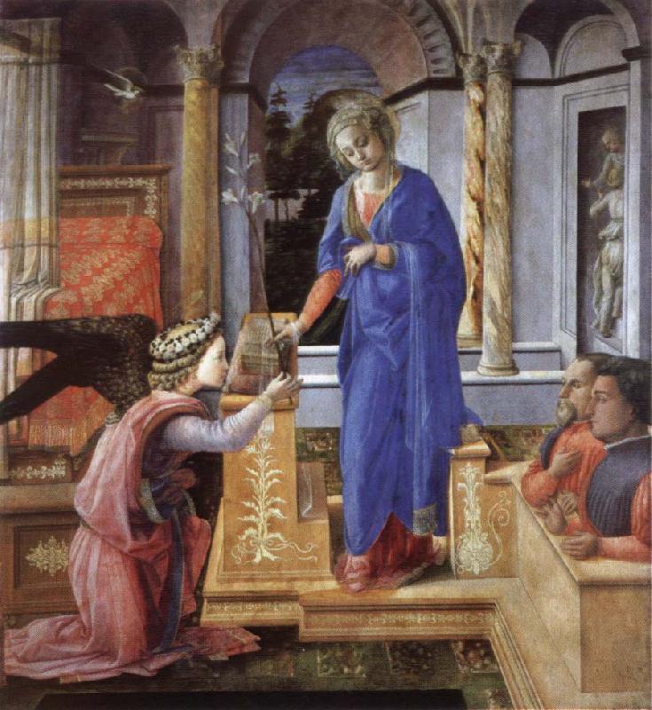 Fra Filippo Lippi The Annunciation with two kneeling donors France oil painting art